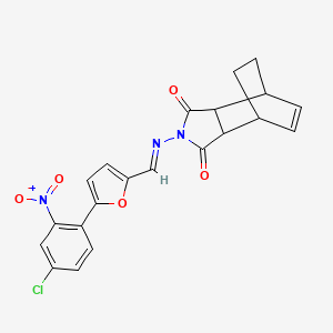 molecular formula C21H16ClN3O5 B5749714 4-({[5-(4-chloro-2-nitrophenyl)-2-furyl]methylene}amino)-4-azatricyclo[5.2.2.0~2,6~]undec-8-ene-3,5-dione 