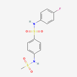 molecular formula C13H13FN2O4S2 B5749716 N-(4-fluorophenyl)-4-[(methylsulfonyl)amino]benzenesulfonamide 