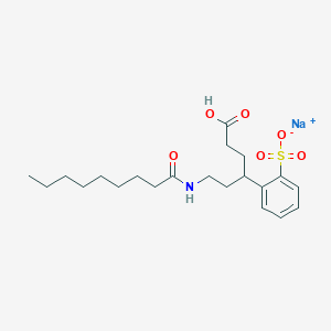 molecular formula C21H32NNaO6S B574973 Sodium 4-sulfophenyl-6-((1-oxononyl)amino)hexanoate CAS No. 168151-92-6