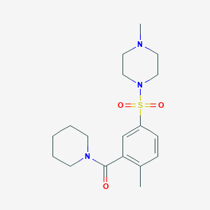 molecular formula C18H27N3O3S B5749739 1-methyl-4-{[4-methyl-3-(piperidin-1-ylcarbonyl)phenyl]sulfonyl}piperazine 