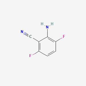 molecular formula C7H4F2N2 B574974 2-氨基-3,6-二氟苯腈 CAS No. 190011-81-5