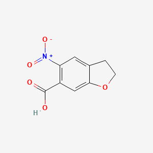 molecular formula C9H7NO5 B574975 5-Nitro-2,3-dihydro-1-benzo[b]furan-6-carboxylic acid CAS No. 172093-38-8