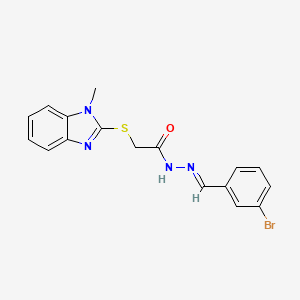 molecular formula C17H15BrN4OS B5749772 N'-(3-bromobenzylidene)-2-[(1-methyl-1H-benzimidazol-2-yl)thio]acetohydrazide 