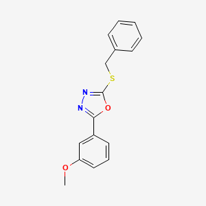 molecular formula C16H14N2O2S B5749793 2-(benzylthio)-5-(3-methoxyphenyl)-1,3,4-oxadiazole 
