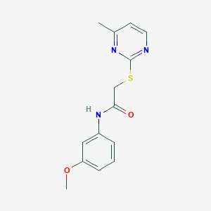 molecular formula C14H15N3O2S B5749797 N-(3-methoxyphenyl)-2-[(4-methyl-2-pyrimidinyl)thio]acetamide 