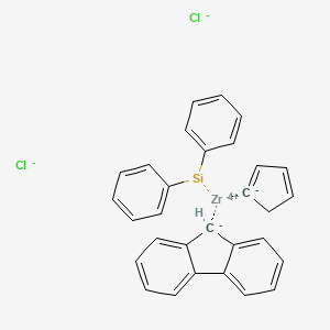 molecular formula C30H22Cl2SiZr B574981 二苯甲硅基(环戊二烯基)(9-芴基)二氯化锆 CAS No. 162259-77-0