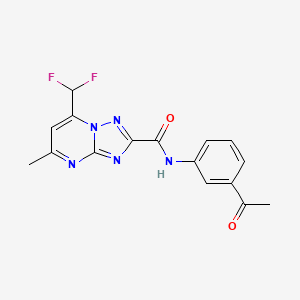 molecular formula C16H13F2N5O2 B5749817 N-(3-acetylphenyl)-7-(difluoromethyl)-5-methyl[1,2,4]triazolo[1,5-a]pyrimidine-2-carboxamide 