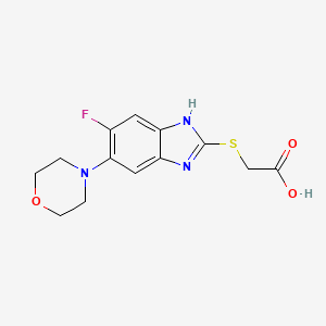 molecular formula C13H14FN3O3S B5749824 {[5-fluoro-6-(4-morpholinyl)-1H-benzimidazol-2-yl]thio}acetic acid 