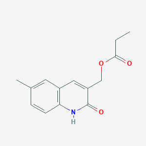 (2-hydroxy-6-methyl-3-quinolinyl)methyl propionate