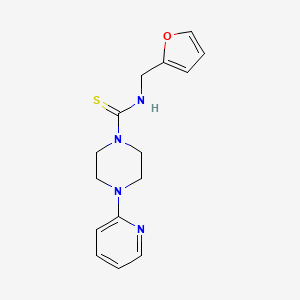 molecular formula C15H18N4OS B5749840 N-(2-furylmethyl)-4-(2-pyridinyl)-1-piperazinecarbothioamide 