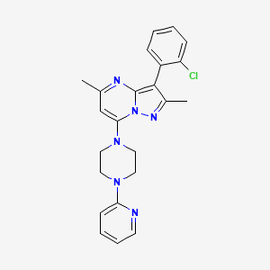 molecular formula C23H23ClN6 B5749875 3-(2-chlorophenyl)-2,5-dimethyl-7-[4-(2-pyridinyl)-1-piperazinyl]pyrazolo[1,5-a]pyrimidine 