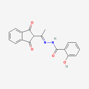 molecular formula C18H14N2O4 B5749904 N'-[1-(1,3-dioxo-2,3-dihydro-1H-inden-2-yl)ethylidene]-2-hydroxybenzohydrazide 
