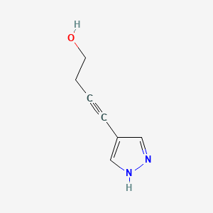 molecular formula C7H8N2O B574993 4-(1H-Pyrazol-4-yl)but-3-yn-1-ol CAS No. 175474-15-4
