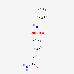 molecular formula C16H18N2O3S B5749953 3-{4-[(benzylamino)sulfonyl]phenyl}propanamide CAS No. 701926-85-4