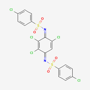 molecular formula C18H9Cl5N2O4S2 B5749966 N,N'-(2,3,5-trichloro-2,5-cyclohexadiene-1,4-diylidene)bis(4-chlorobenzenesulfonamide) 