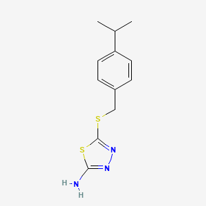 molecular formula C12H15N3S2 B5749990 5-[(4-isopropylbenzyl)thio]-1,3,4-thiadiazol-2-amine 