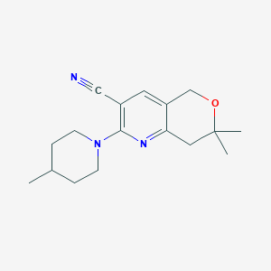 molecular formula C17H23N3O B5750024 7,7-dimethyl-2-(4-methyl-1-piperidinyl)-7,8-dihydro-5H-pyrano[4,3-b]pyridine-3-carbonitrile 