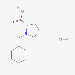 molecular formula C12H21NO2 B575003 1-(Cyclohexylmethyl)pyrrolidine-2-carboxylic acid hydrochloride CAS No. 180845-74-3