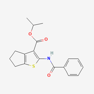 molecular formula C18H19NO3S B5750040 isopropyl 2-(benzoylamino)-5,6-dihydro-4H-cyclopenta[b]thiophene-3-carboxylate 