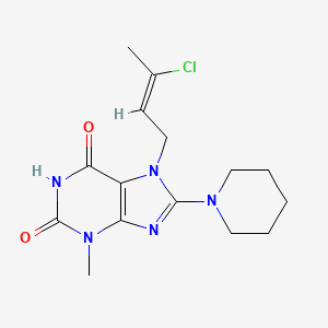 7-(3-chloro-2-buten-1-yl)-3-methyl-8-(1-piperidinyl)-3,7-dihydro-1H-purine-2,6-dione