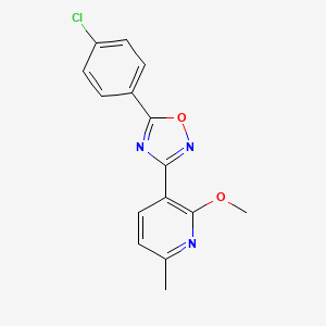 molecular formula C15H12ClN3O2 B5750072 3-[5-(4-chlorophenyl)-1,2,4-oxadiazol-3-yl]-2-methoxy-6-methylpyridine 
