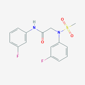 molecular formula C15H14F2N2O3S B5750074 N~1~,N~2~-bis(3-fluorophenyl)-N~2~-(methylsulfonyl)glycinamide 