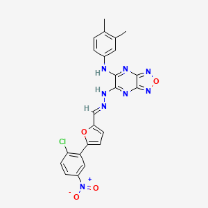 molecular formula C23H17ClN8O4 B5750085 5-(2-chloro-5-nitrophenyl)-2-furaldehyde {6-[(3,4-dimethylphenyl)amino][1,2,5]oxadiazolo[3,4-b]pyrazin-5-yl}hydrazone 