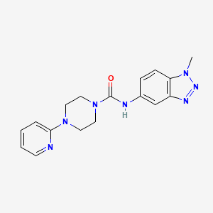 molecular formula C17H19N7O B5750088 N-(1-methyl-1H-1,2,3-benzotriazol-5-yl)-4-(2-pyridinyl)-1-piperazinecarboxamide 