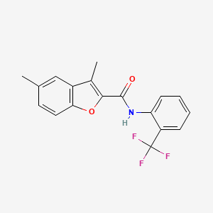 molecular formula C18H14F3NO2 B5750102 3,5-dimethyl-N-[2-(trifluoromethyl)phenyl]-1-benzofuran-2-carboxamide 