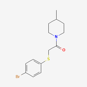 molecular formula C14H18BrNOS B5750160 1-{[(4-bromophenyl)thio]acetyl}-4-methylpiperidine 