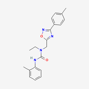 molecular formula C20H22N4O2 B5750175 N-ethyl-N'-(2-methylphenyl)-N-{[3-(4-methylphenyl)-1,2,4-oxadiazol-5-yl]methyl}urea 