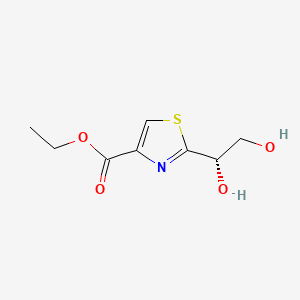 molecular formula C8H11NO4S B575018 (S)-ethyl 2-(1,2-dihydroxyethyl)thiazole-4-carboxylate CAS No. 172952-26-0