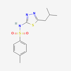 molecular formula C13H17N3O2S2 B5750193 N-(5-isobutyl-1,3,4-thiadiazol-2-yl)-4-methylbenzenesulfonamide CAS No. 3572-41-6