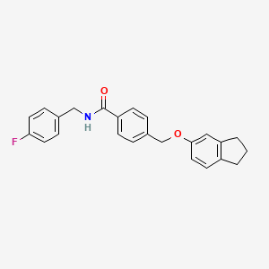 4-[(2,3-dihydro-1H-inden-5-yloxy)methyl]-N-(4-fluorobenzyl)benzamide