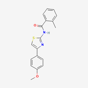 molecular formula C18H16N2O2S B5750229 N-[4-(4-methoxyphenyl)-1,3-thiazol-2-yl]-2-methylbenzamide 
