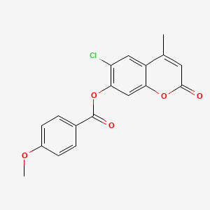 molecular formula C18H13ClO5 B5750258 6-chloro-4-methyl-2-oxo-2H-chromen-7-yl 4-methoxybenzoate 