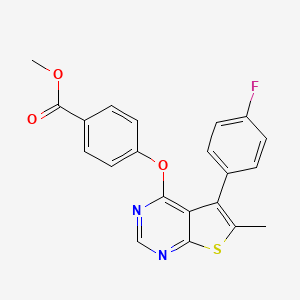 molecular formula C21H15FN2O3S B5750313 methyl 4-{[5-(4-fluorophenyl)-6-methylthieno[2,3-d]pyrimidin-4-yl]oxy}benzoate 