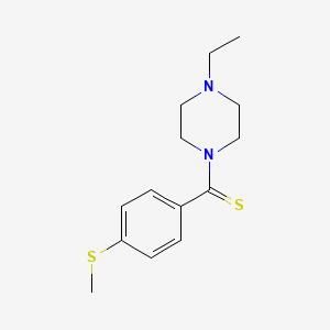 molecular formula C14H20N2S2 B5750317 1-ethyl-4-{[4-(methylthio)phenyl]carbonothioyl}piperazine 