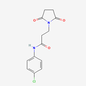 molecular formula C13H13ClN2O3 B5750354 N-(4-chlorophenyl)-3-(2,5-dioxo-1-pyrrolidinyl)propanamide 