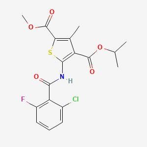 molecular formula C18H17ClFNO5S B5750379 4-isopropyl 2-methyl 5-[(2-chloro-6-fluorobenzoyl)amino]-3-methyl-2,4-thiophenedicarboxylate 