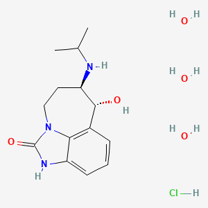 molecular formula C14H26ClN3O5 B575040 Zilpaterol hydrochloride trihydrate CAS No. 186046-05-9