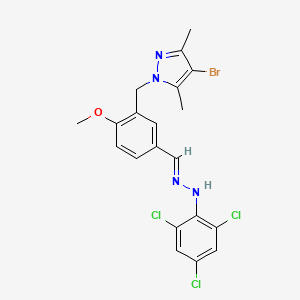 3-[(4-bromo-3,5-dimethyl-1H-pyrazol-1-yl)methyl]-4-methoxybenzaldehyde (2,4,6-trichlorophenyl)hydrazone