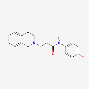 molecular formula C18H19FN2O B5750429 3-(3,4-dihydro-2(1H)-isoquinolinyl)-N-(4-fluorophenyl)propanamide 