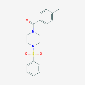 molecular formula C19H22N2O3S B5750431 1-(2,4-dimethylbenzoyl)-4-(phenylsulfonyl)piperazine 