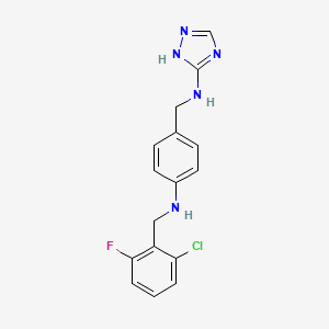 molecular formula C16H15ClFN5 B5750435 N-{4-[(2-chloro-6-fluorobenzyl)amino]benzyl}-1H-1,2,4-triazol-5-amine 