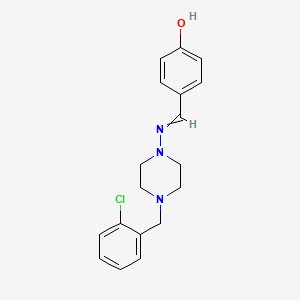 molecular formula C18H20ClN3O B5750439 4-({[4-(2-chlorobenzyl)-1-piperazinyl]imino}methyl)phenol 