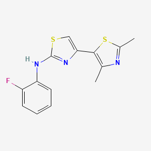 molecular formula C14H12FN3S2 B5750443 N-(2-fluorophenyl)-2',4'-dimethyl-4,5'-bi-1,3-thiazol-2-amine 