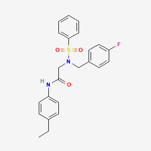 molecular formula C23H23FN2O3S B5750462 N~1~-(4-ethylphenyl)-N~2~-(4-fluorobenzyl)-N~2~-(phenylsulfonyl)glycinamide 