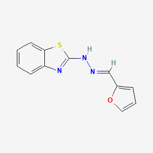 molecular formula C12H9N3OS B5750463 2-furaldehyde 1,3-benzothiazol-2-ylhydrazone 