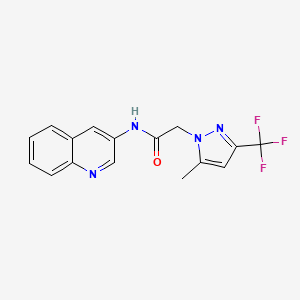 molecular formula C16H13F3N4O B5750490 2-[5-methyl-3-(trifluoromethyl)-1H-pyrazol-1-yl]-N-3-quinolinylacetamide 